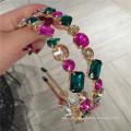 Rhinestone Gem Stone Headband Luxury Hair Accessories Korean Baroque Colorful Hairband Vintage for Women Girls Gift